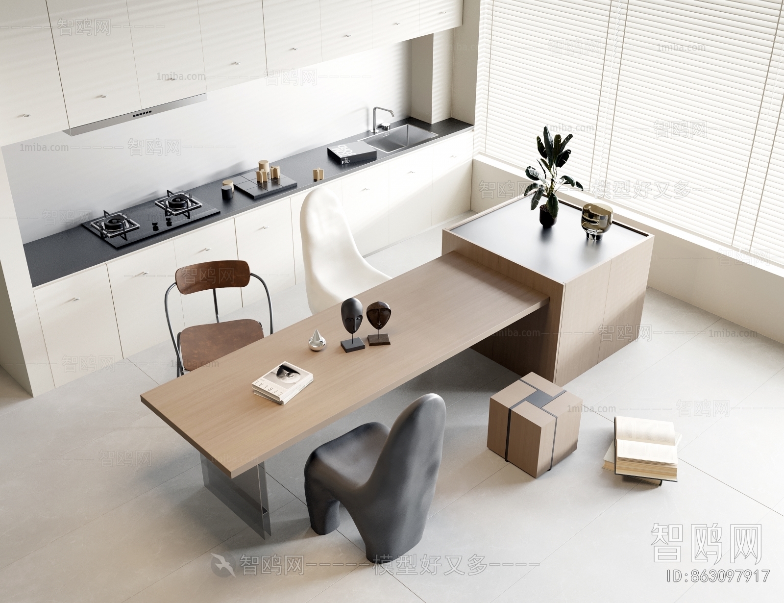 Modern Wabi-sabi Style Dining Table And Chairs