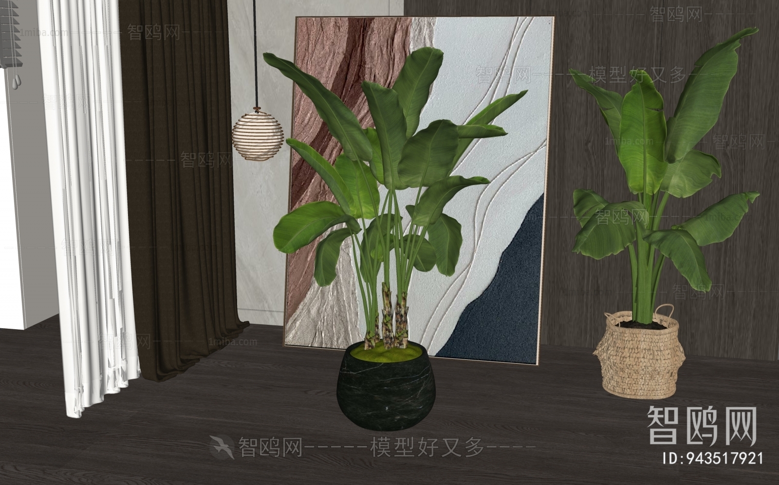 Modern Ground Green Plant Potted Plants