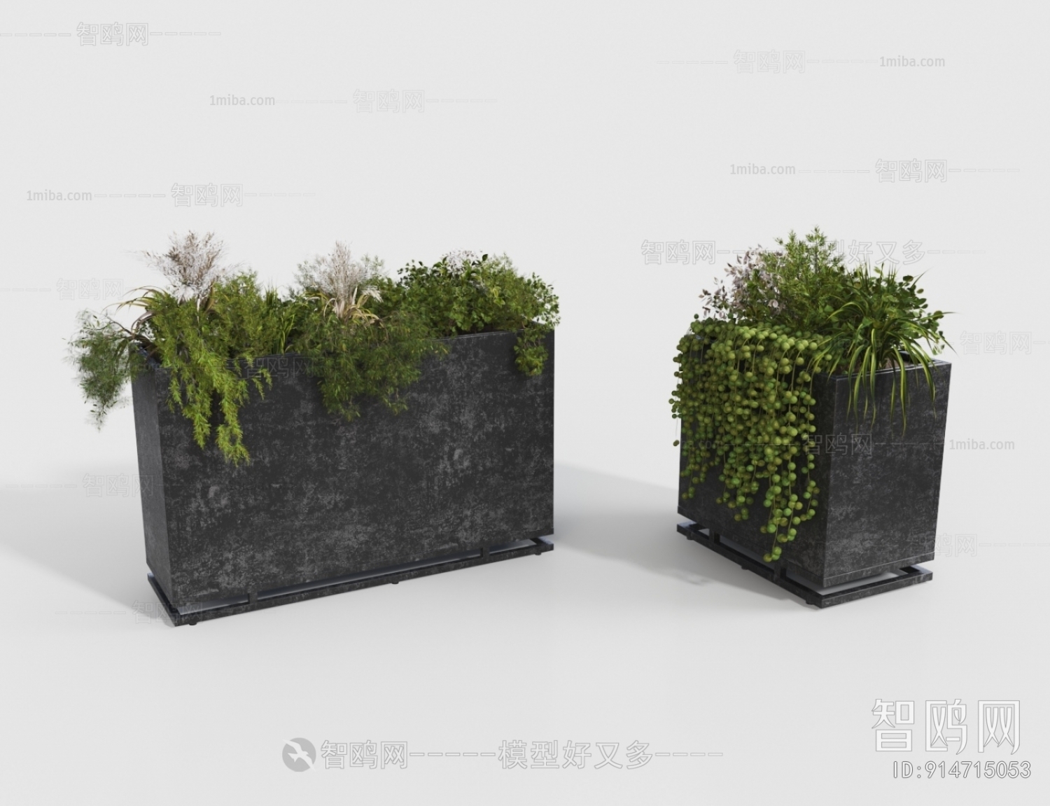 现代花箱 绿植盆栽