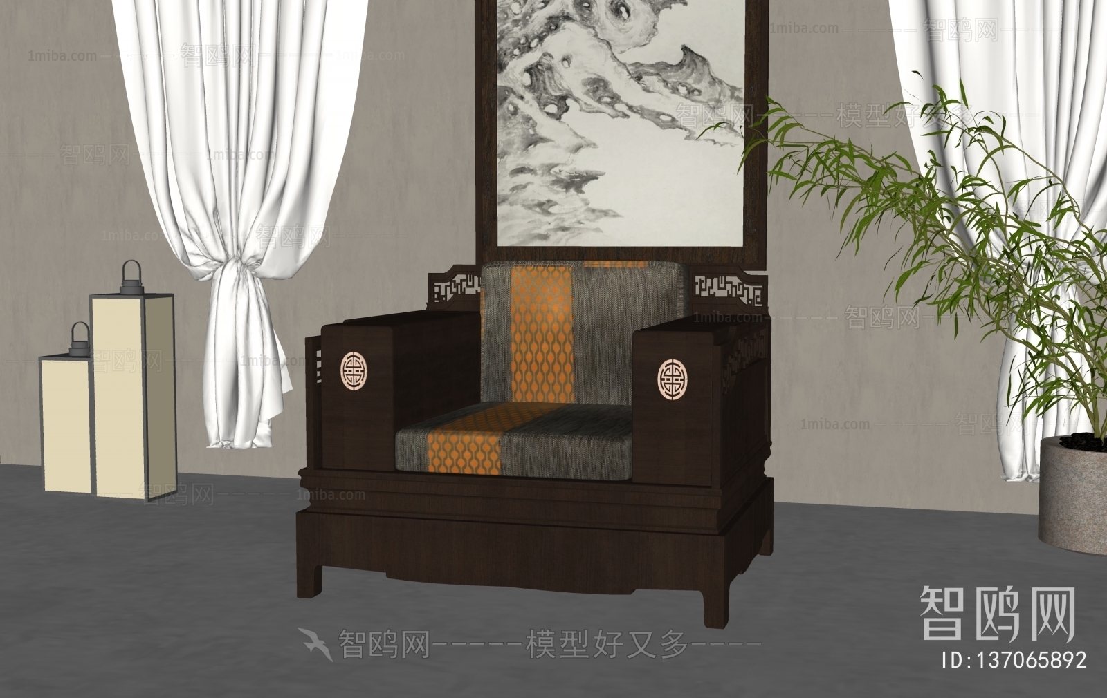 Chinese Style Single Sofa