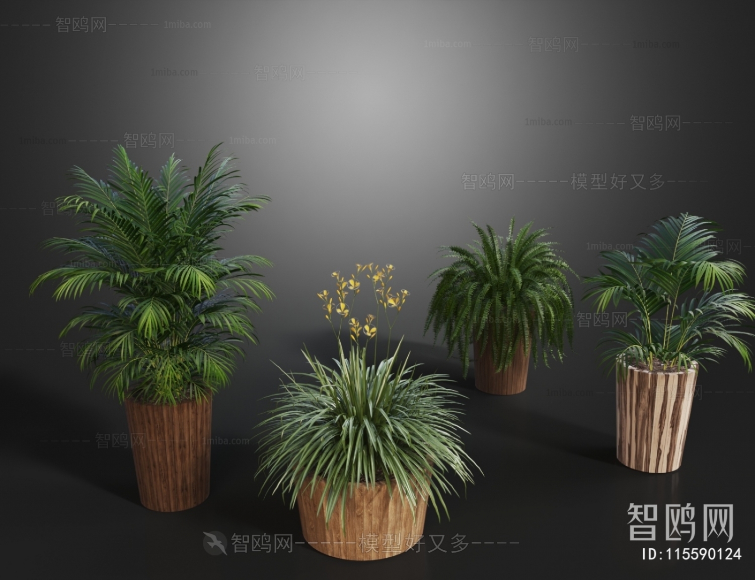 Modern Ground Green Plant Potted Plants