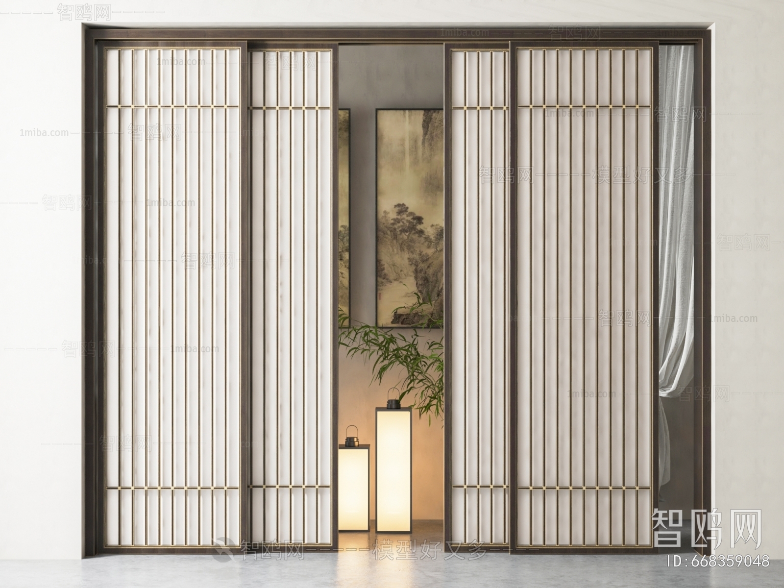 New Chinese Style Sliding Door