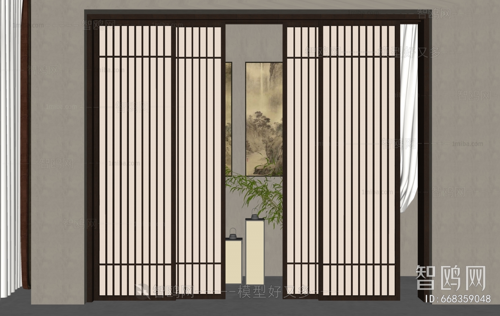 New Chinese Style Sliding Door