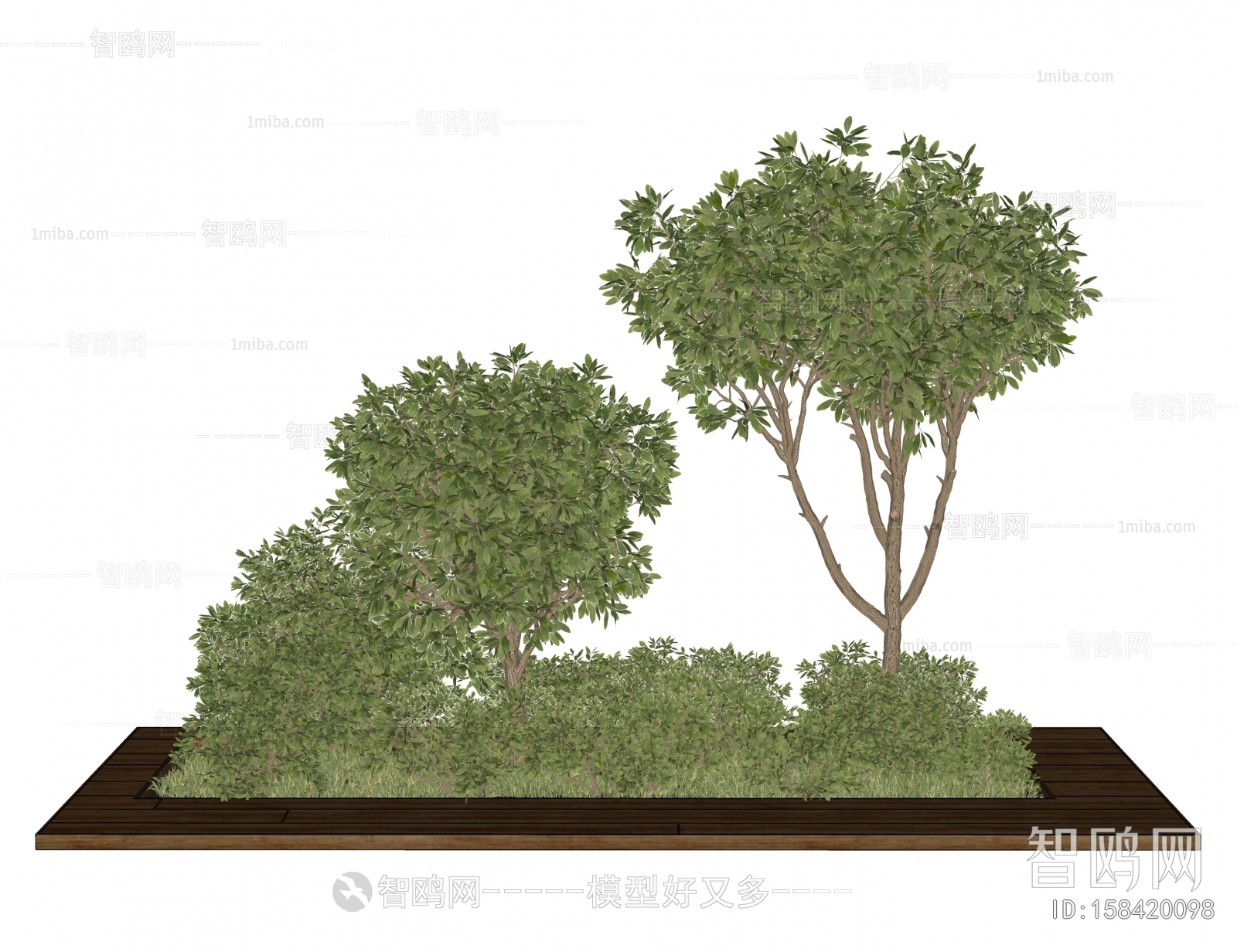 现代植物堆 景观小品3D模型下载
