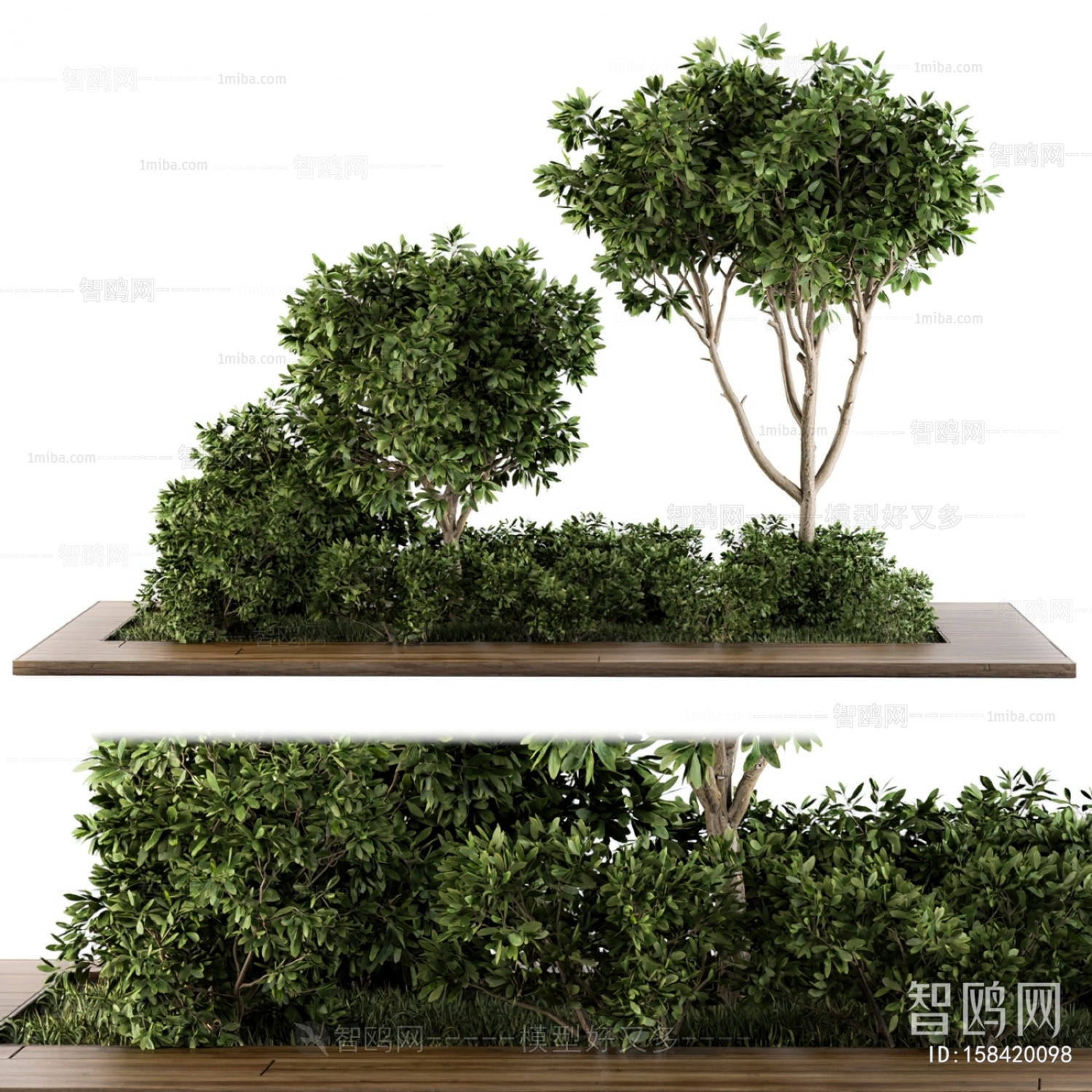 现代植物堆 景观小品3D模型下载