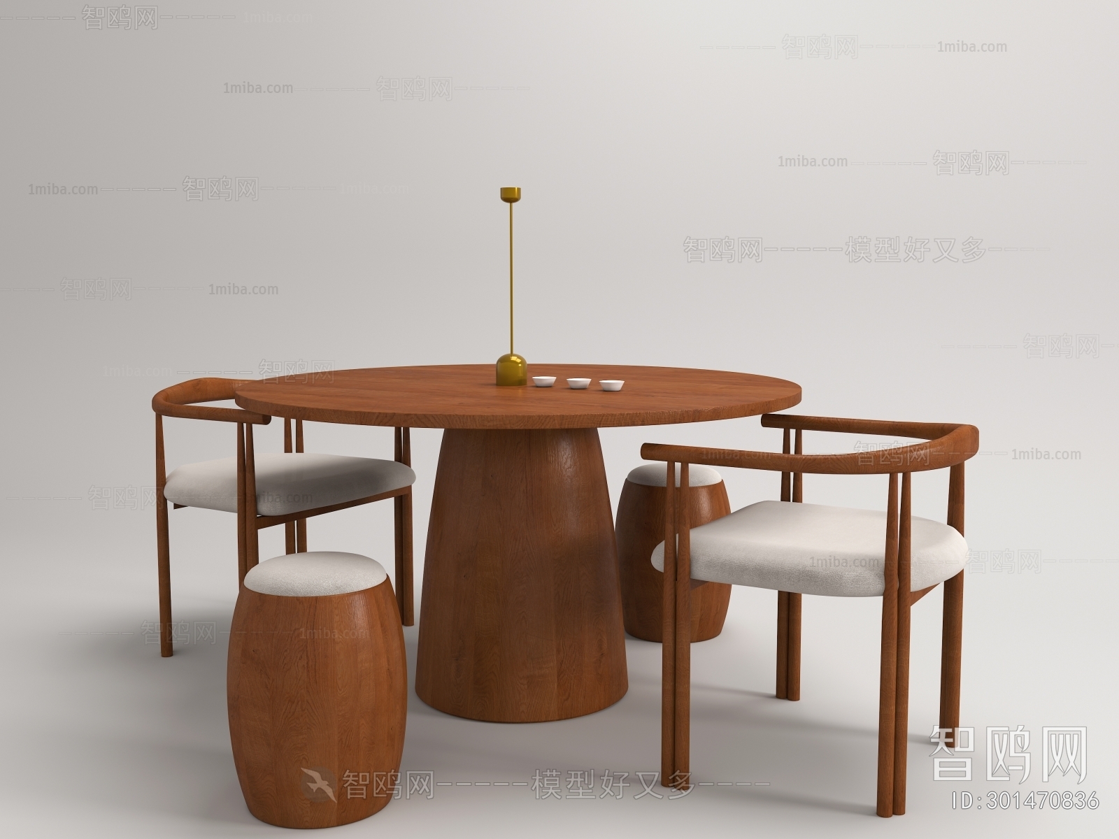 日式圆形餐桌椅