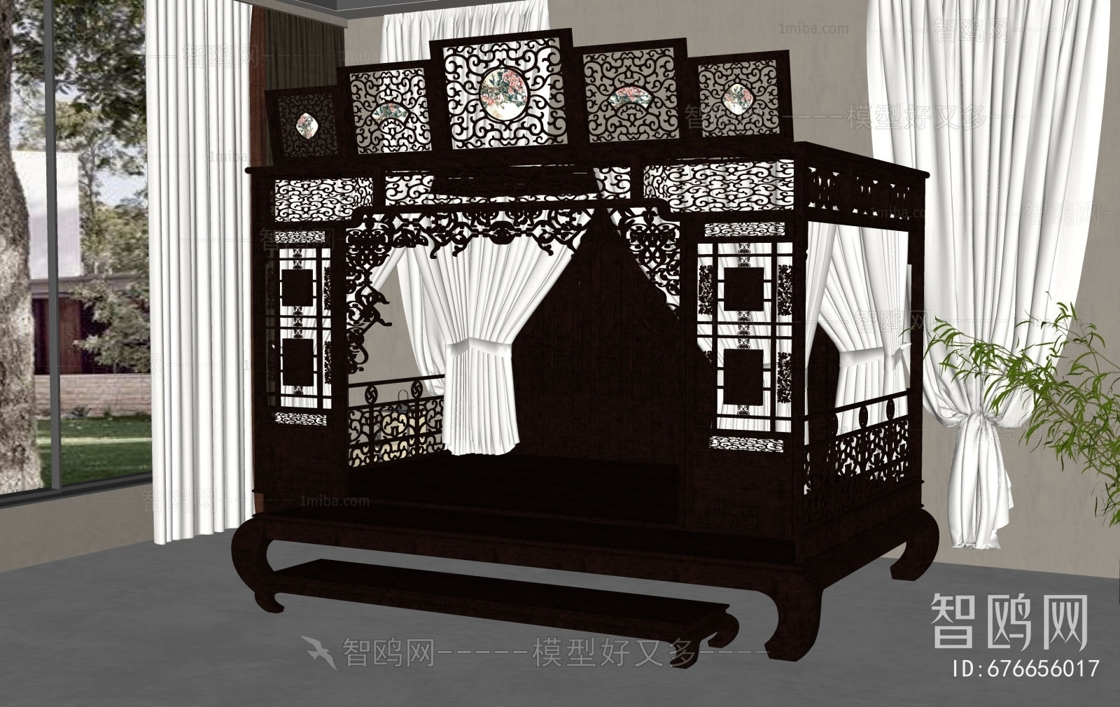 Chinese Style Double Bed