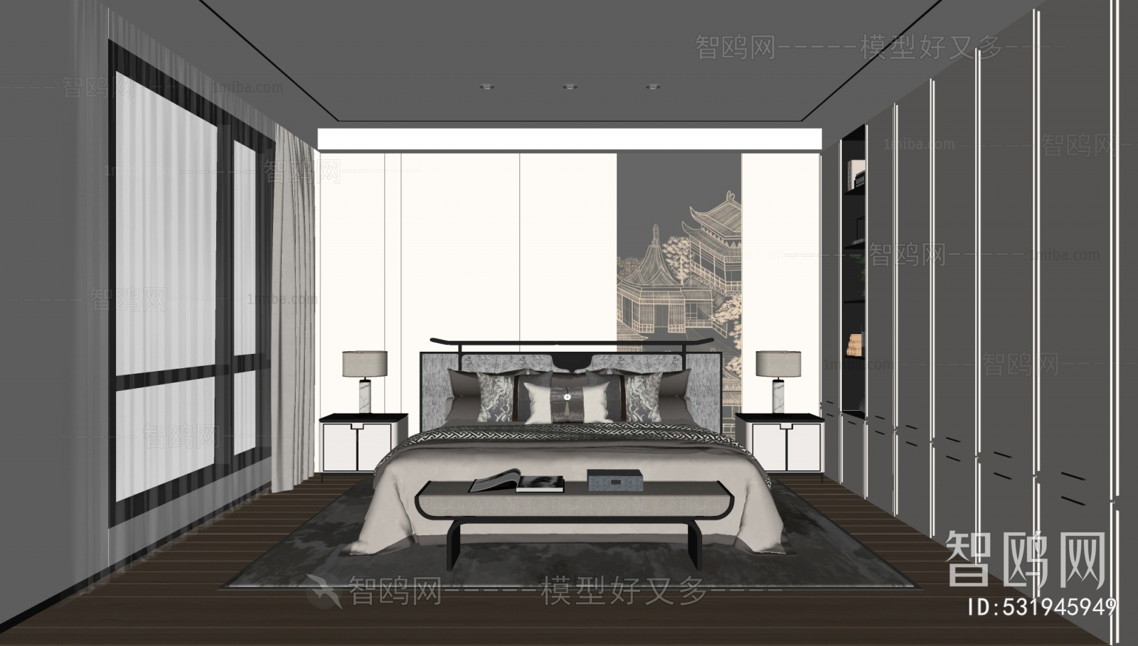 New Chinese Style Bedroom