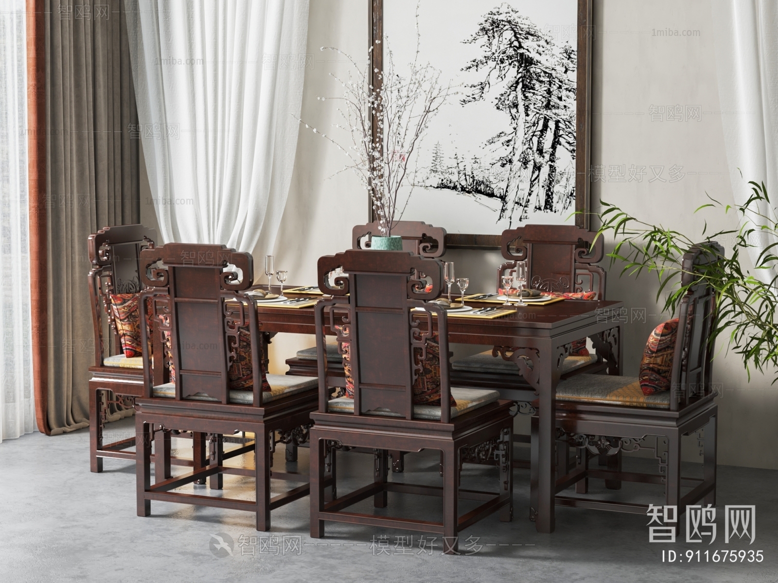 Chinese Style Dining Table And Chairs