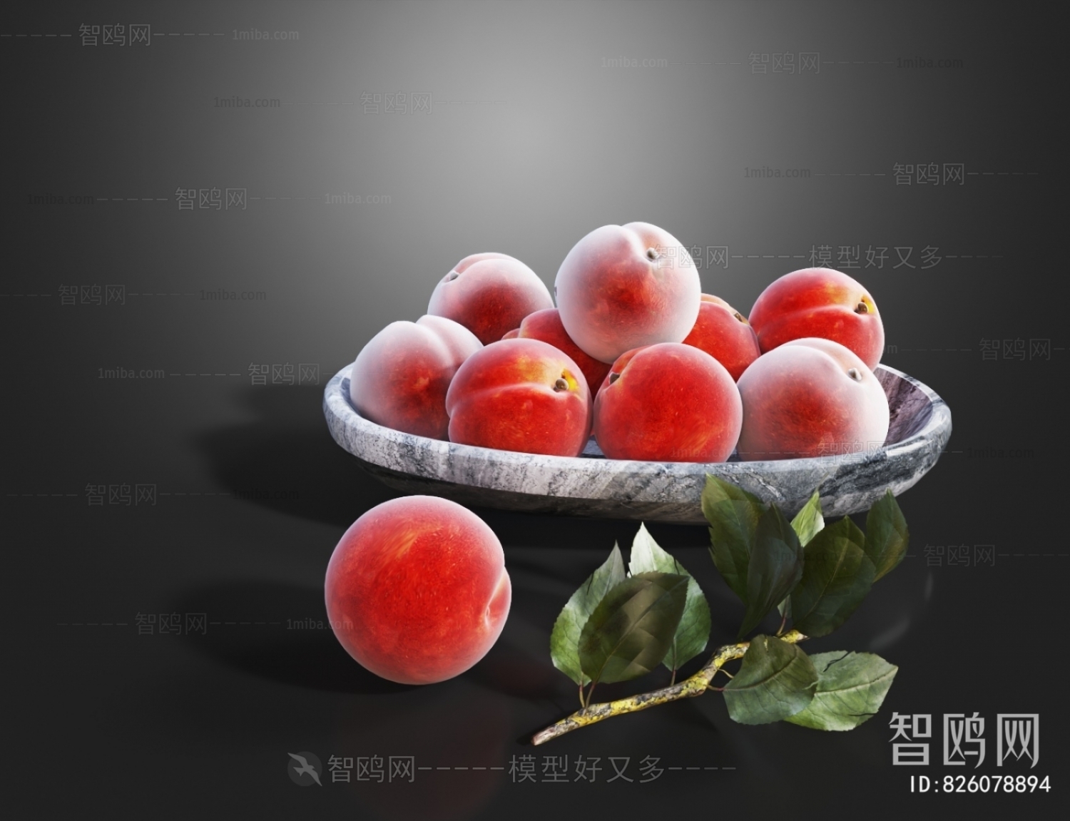 现代水果果盘 桃子