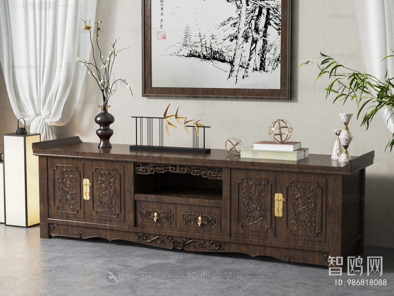 Chinese Style TV Cabinet