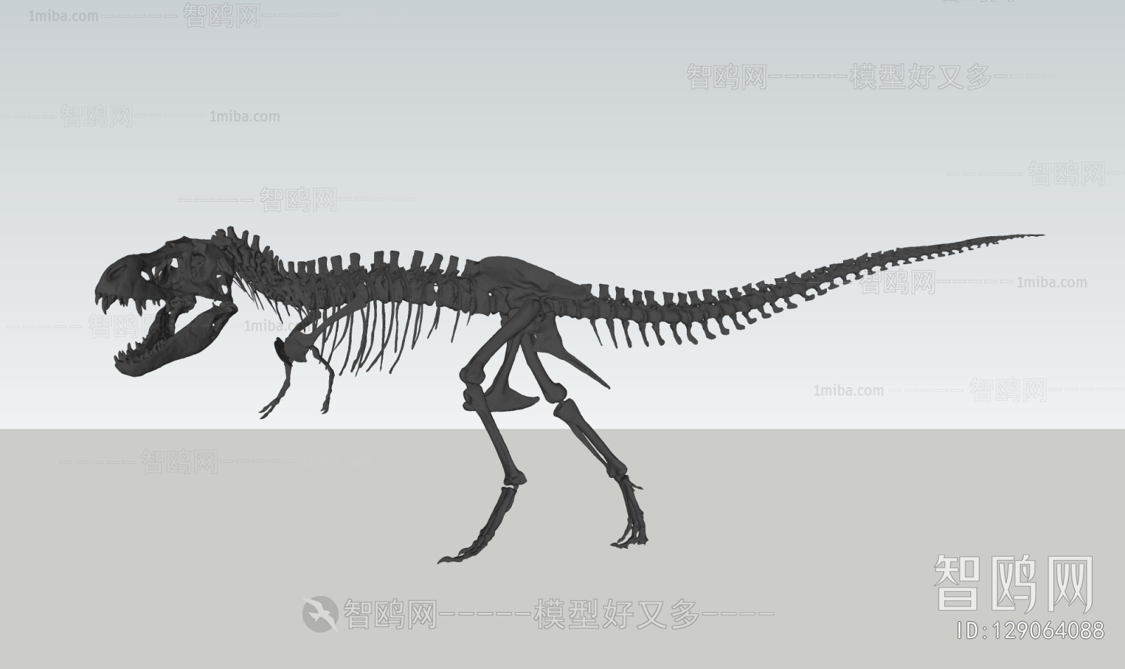 现代霸王龙 恐龙骨架雕塑摆