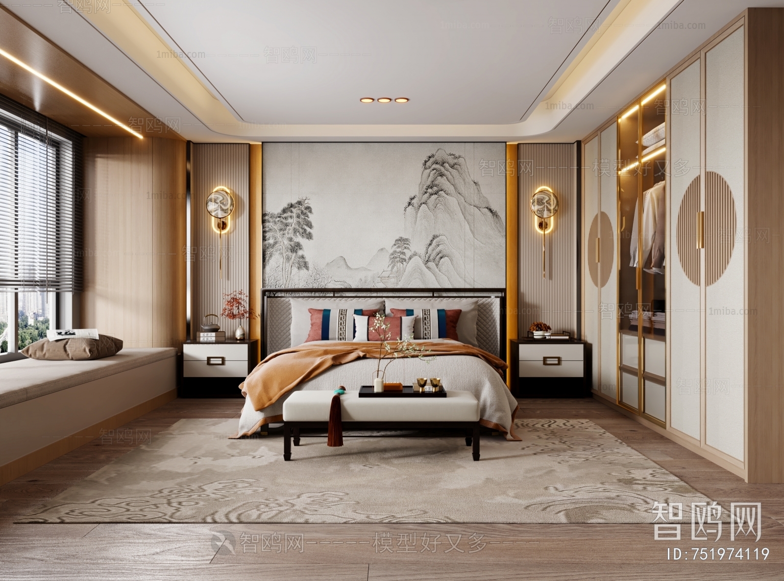 New Chinese Style Bedroom