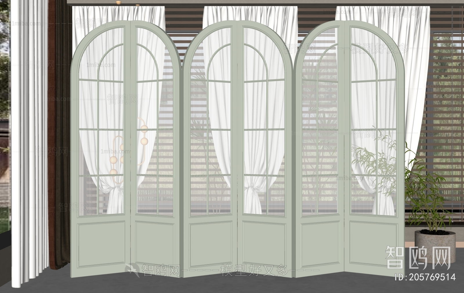 Simple European Style Glass Screen Partition
