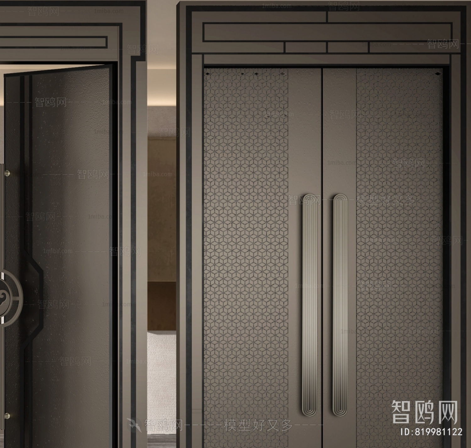 New Chinese Style Double Door