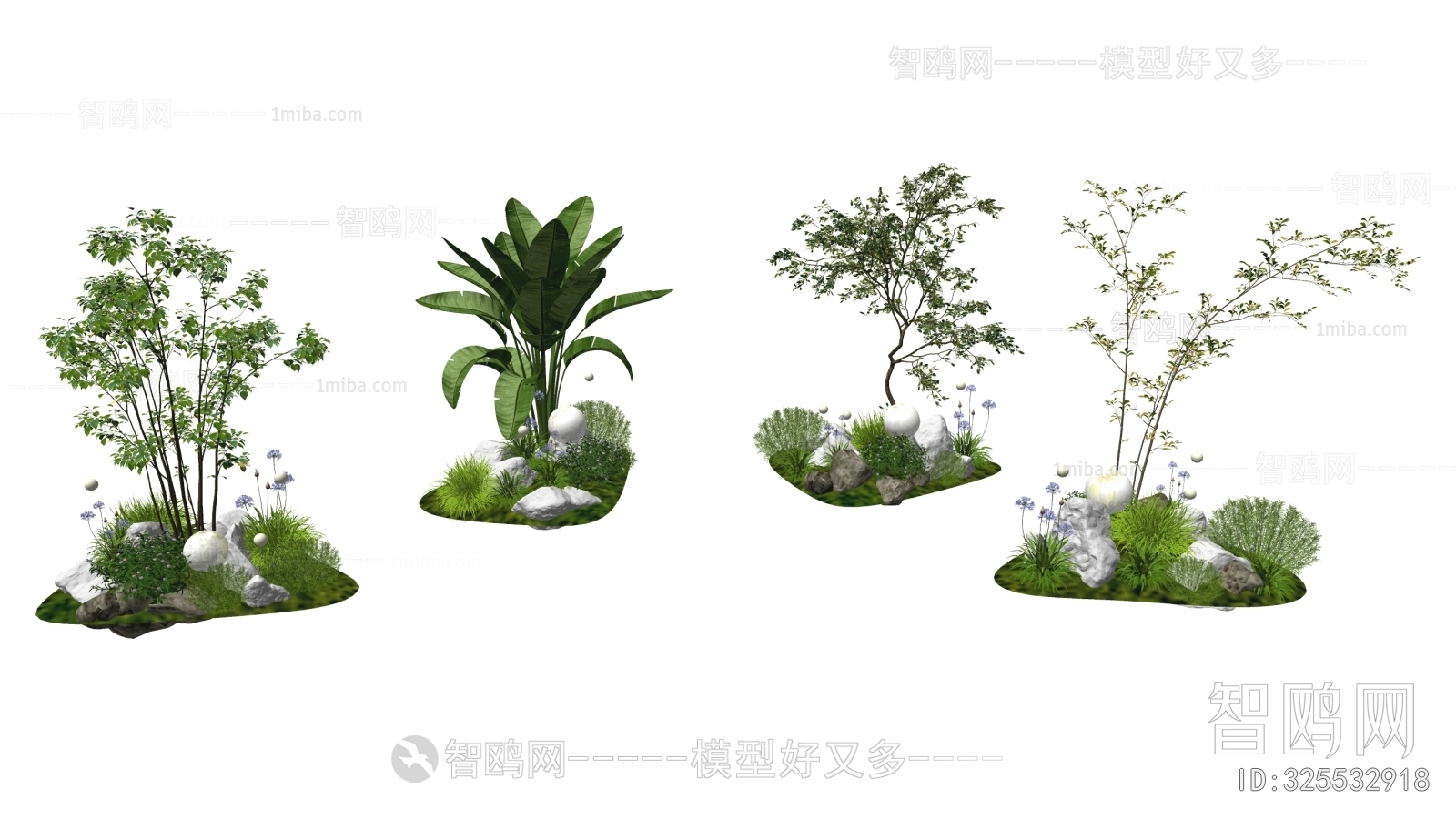 现代夜景植物小品