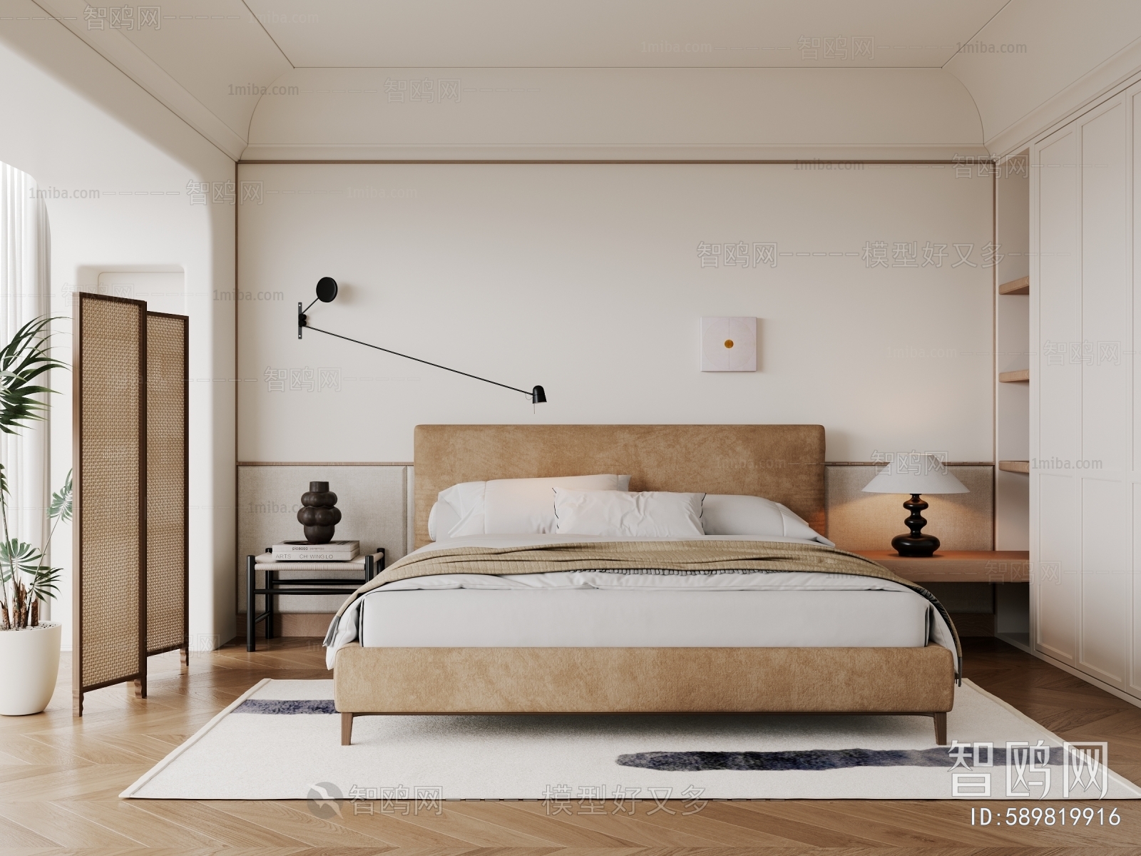 Modern Wabi-sabi Style Bedroom