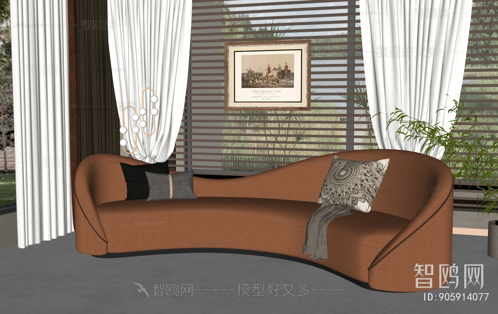 Simple European Style Curved Sofa