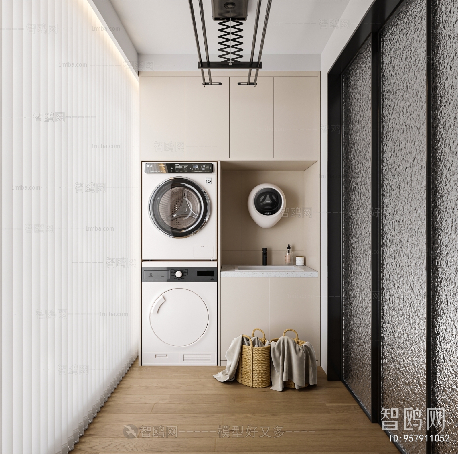 Modern Balcony Laundry Room