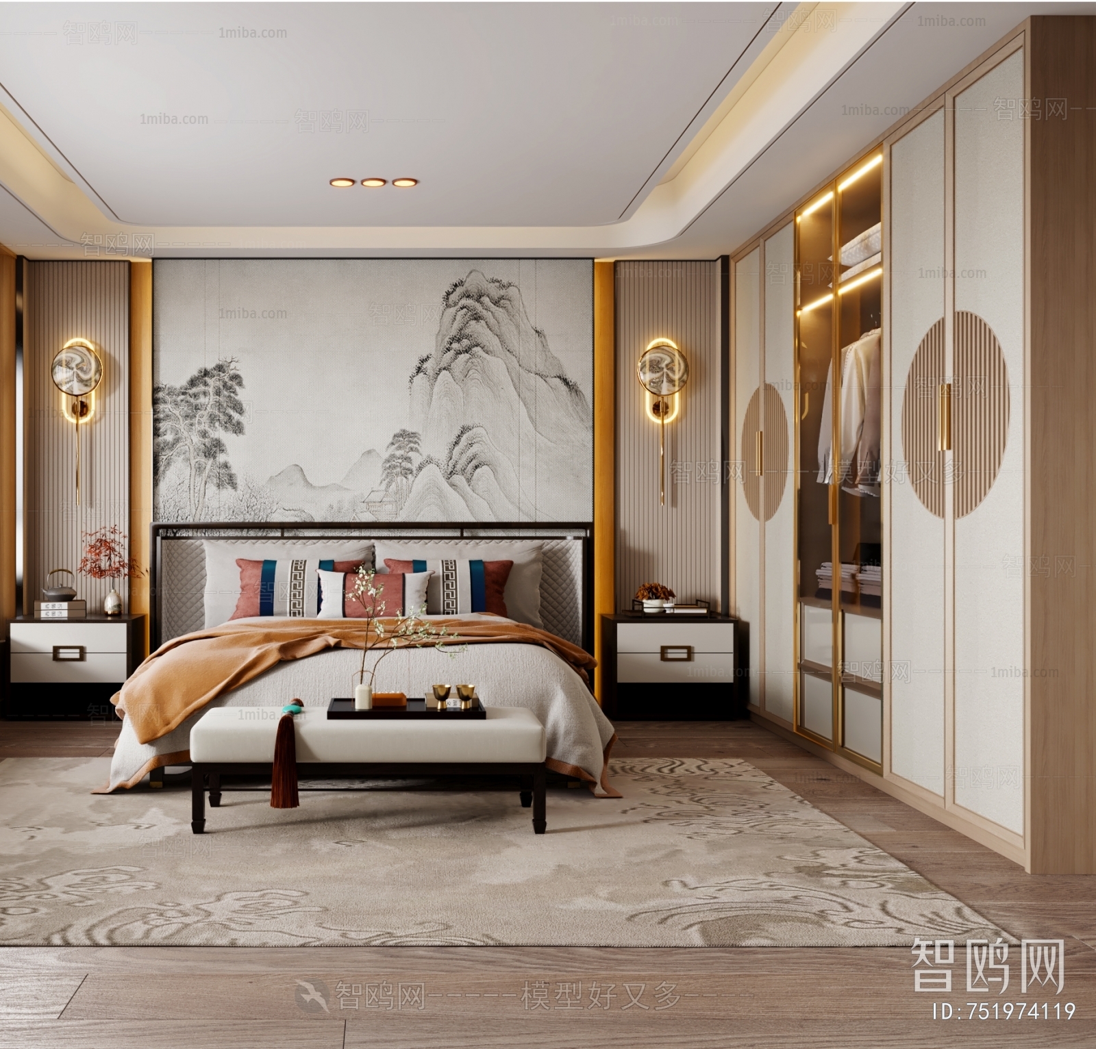 New Chinese Style Bedroom