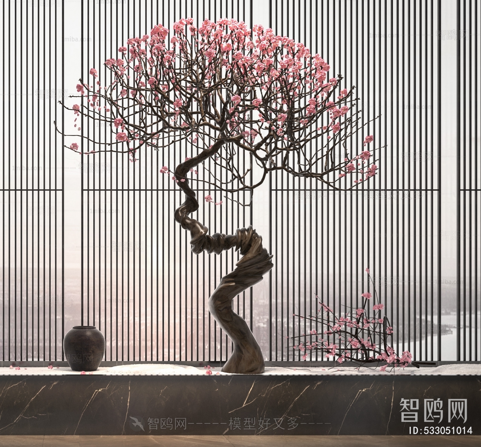 新中式装饰树 景观小品