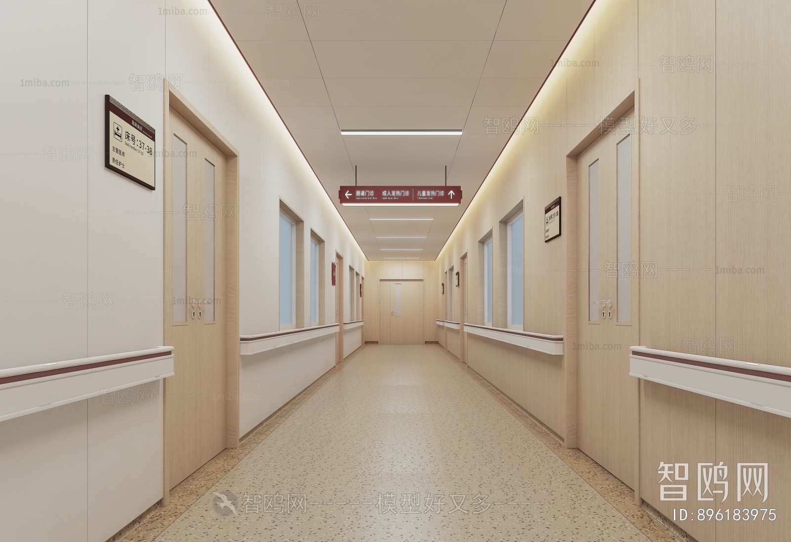 现代医院过道 走廊