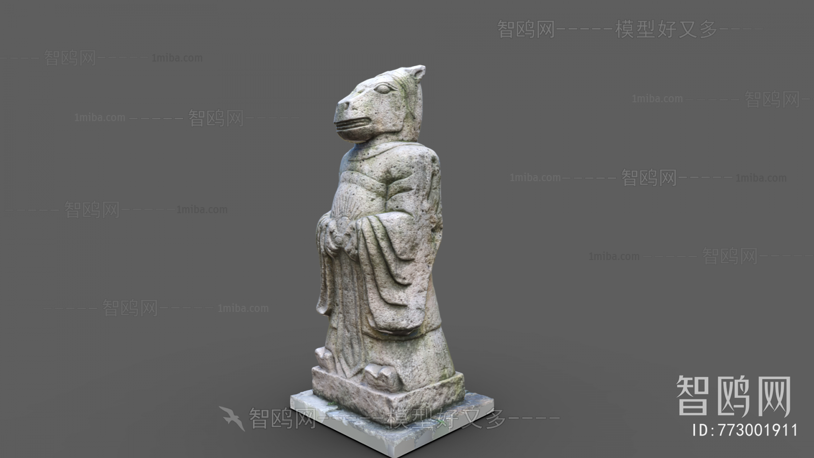 中式十二生肖马面雕塑