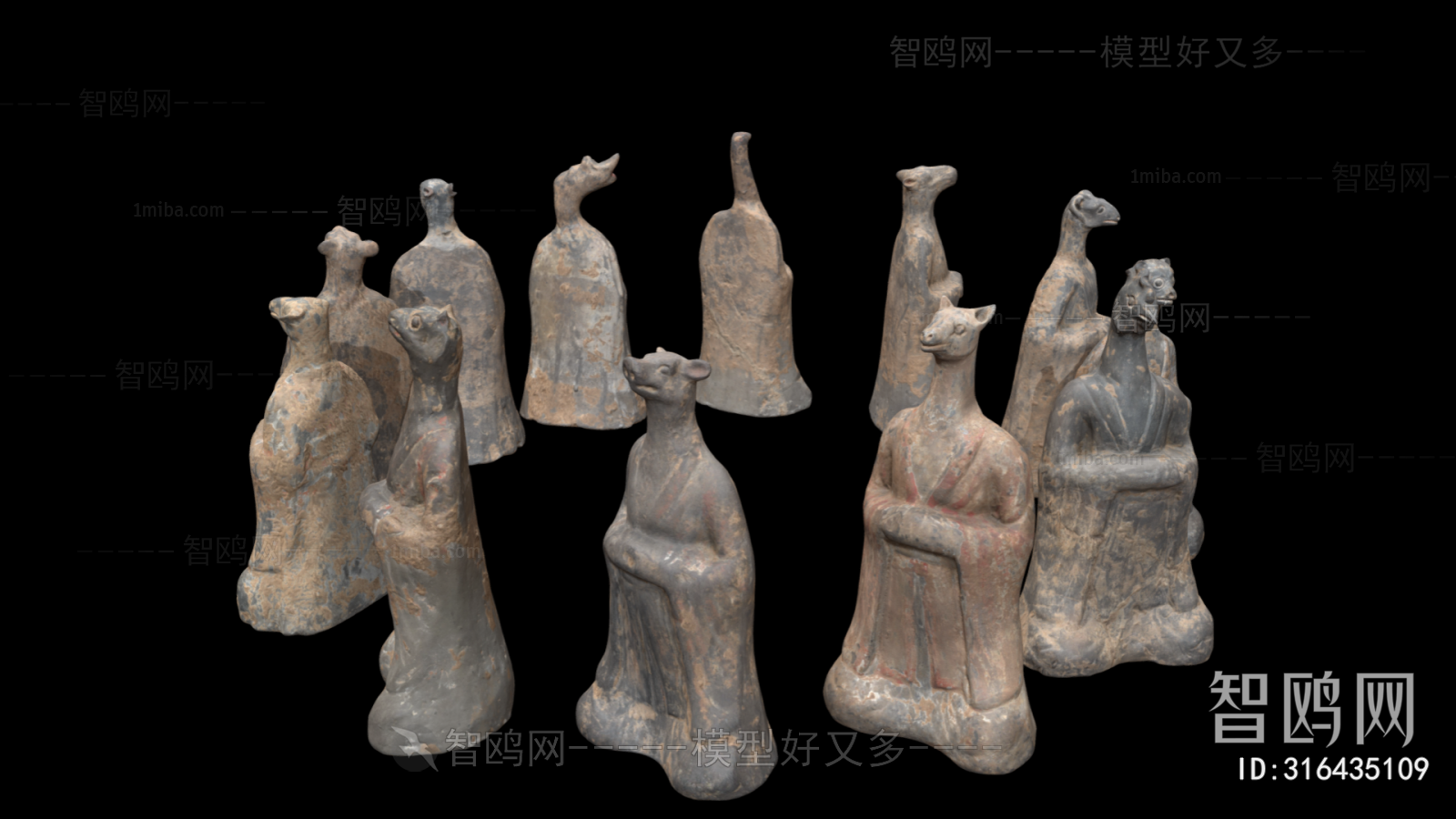 中式十二生肖雕塑