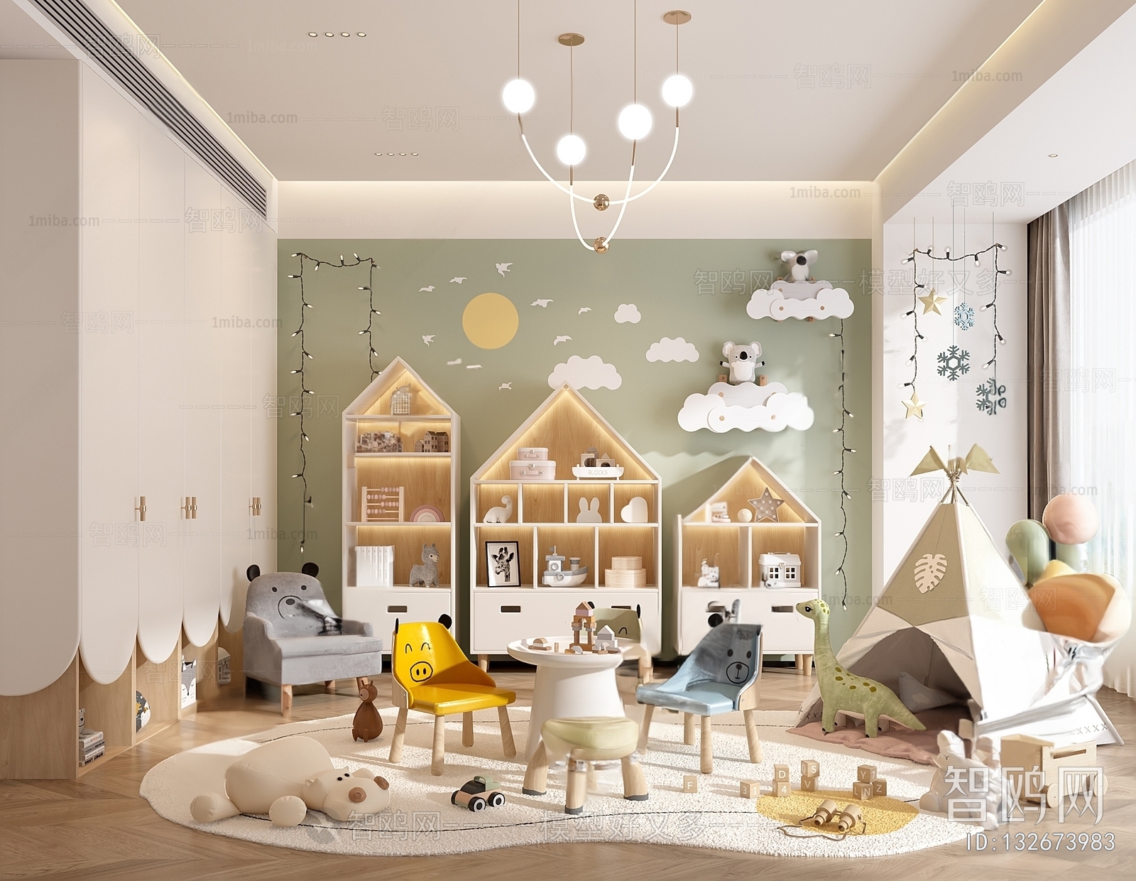 Modern Children's Room Activity Room