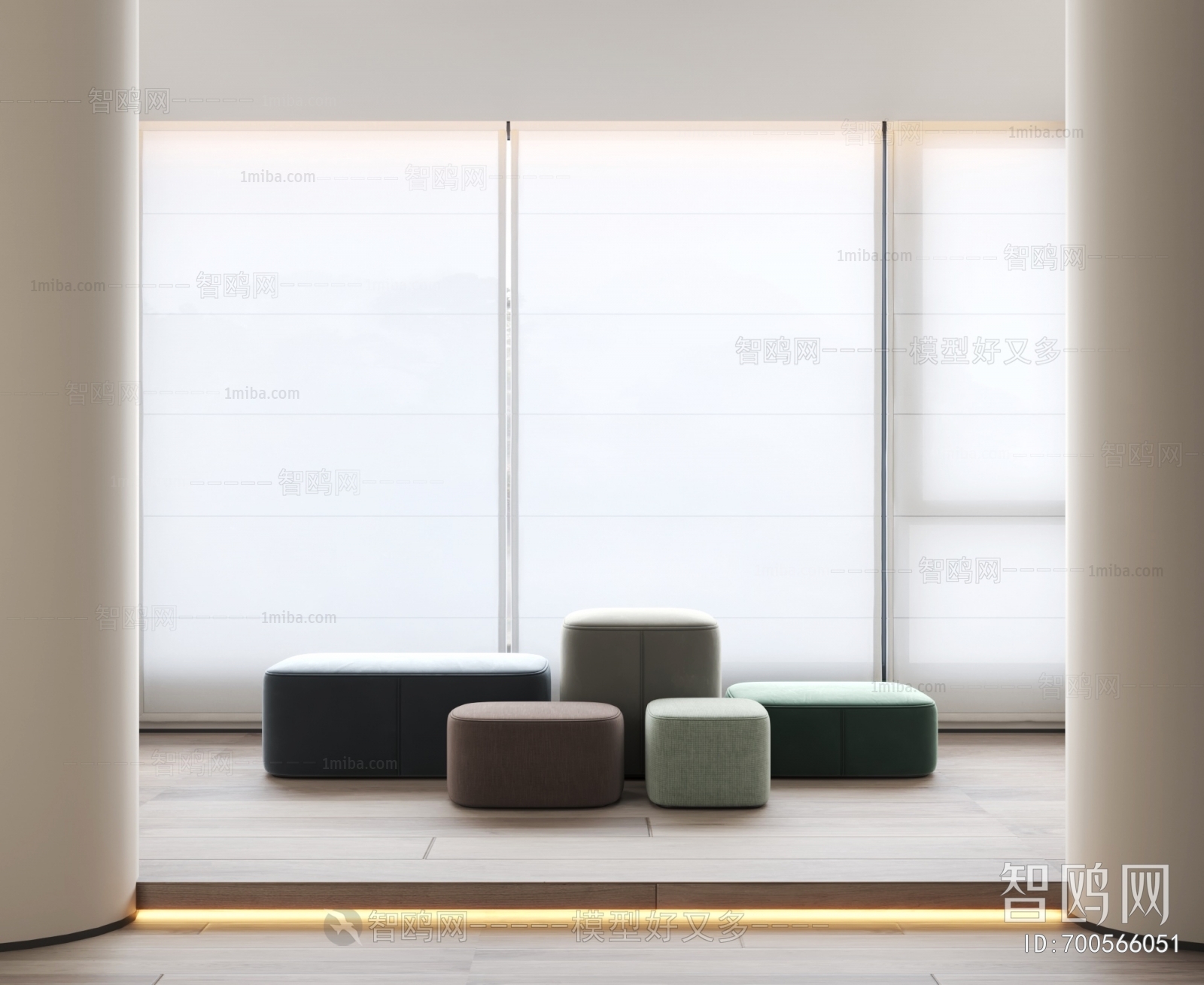 现代沙发凳组合 透光窗帘