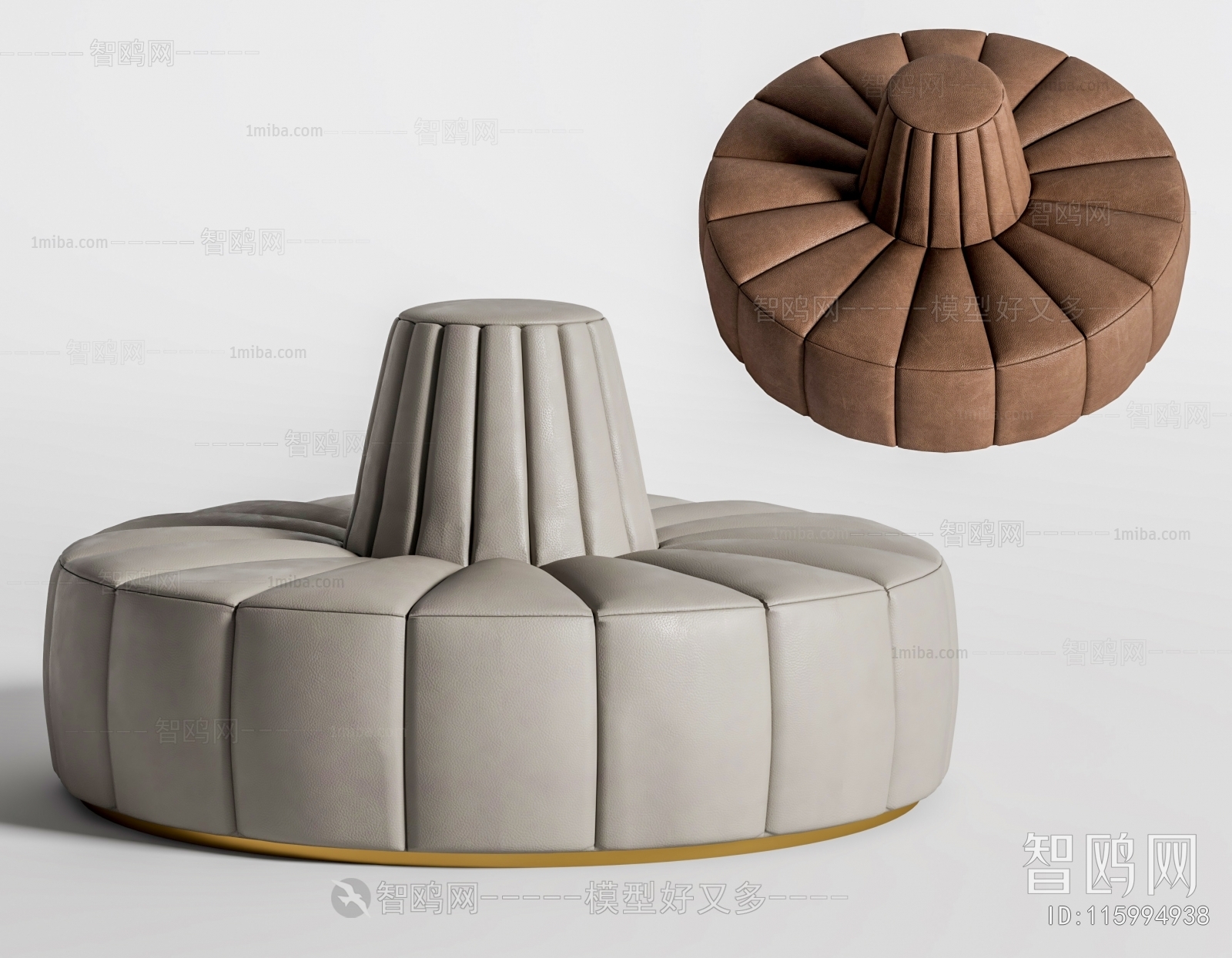 现代圆形卡座沙发