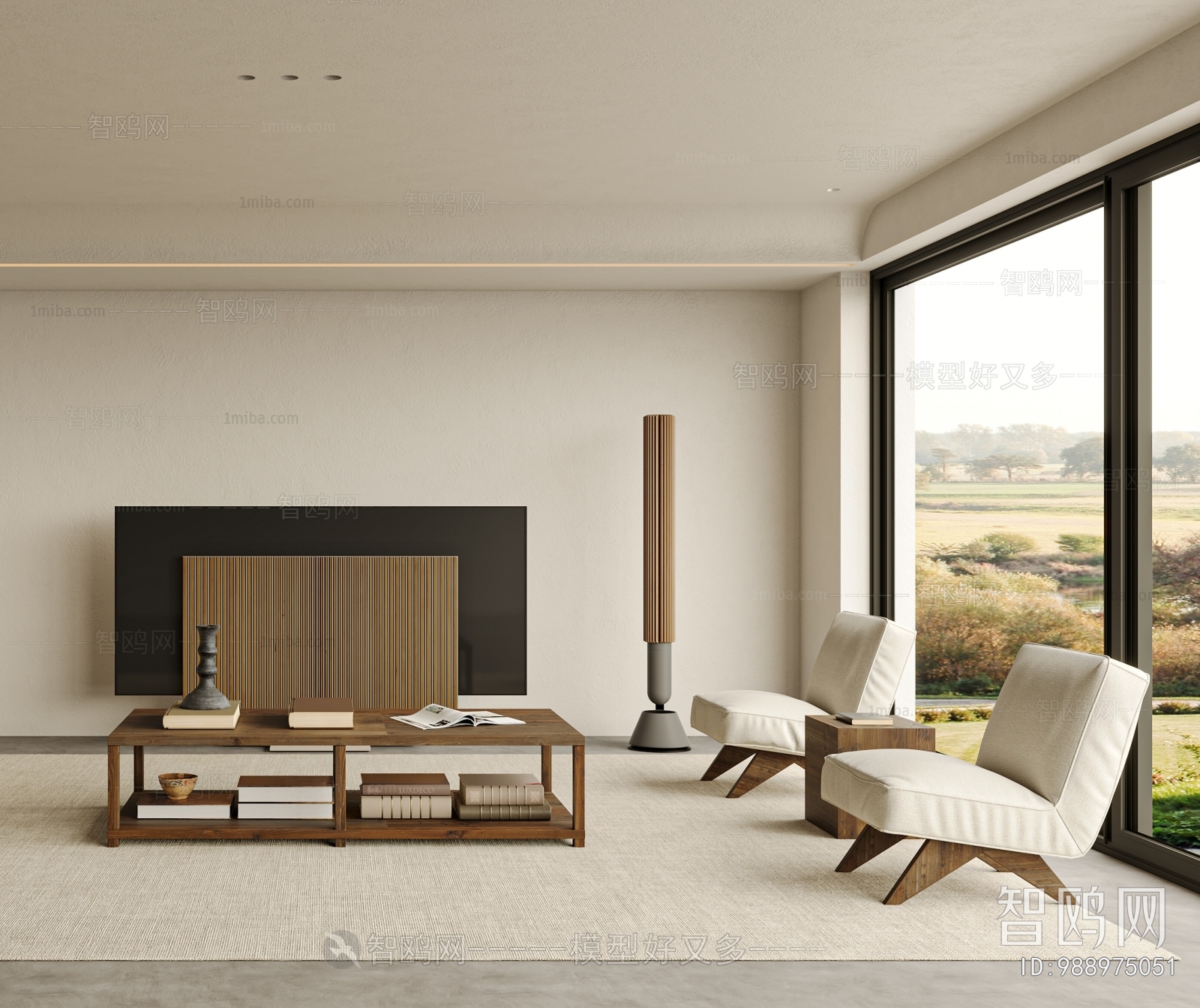 Modern Wabi-sabi Style A Living Room