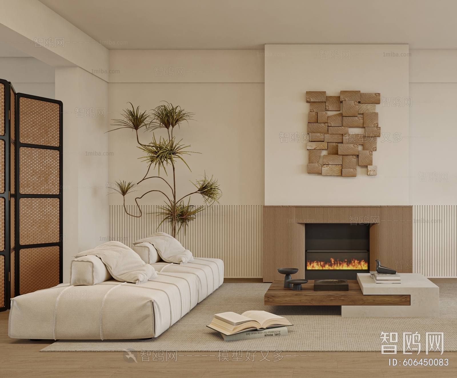 Modern Wabi-sabi Style A Living Room