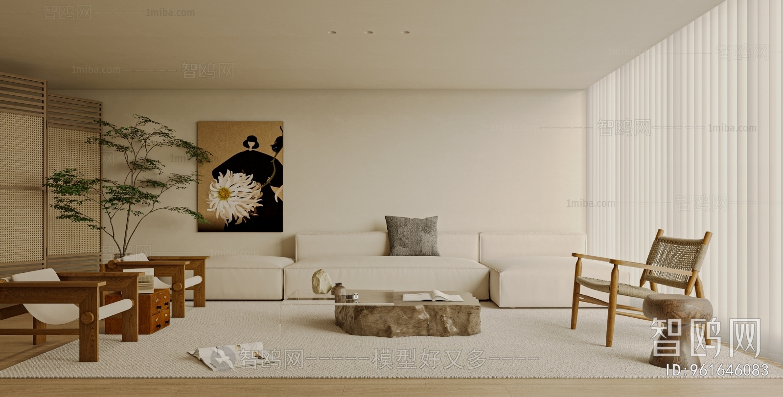 Modern Wabi-sabi Style A Living Room