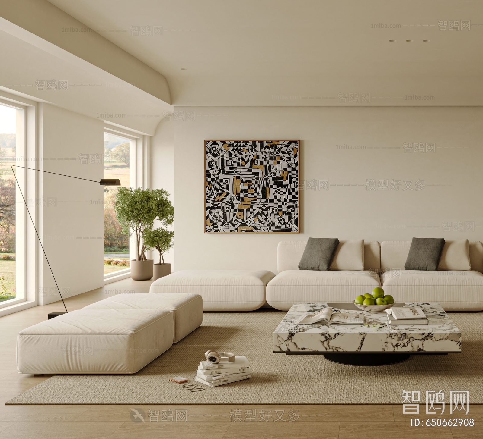 Modern Wabi-sabi Style A Living Room