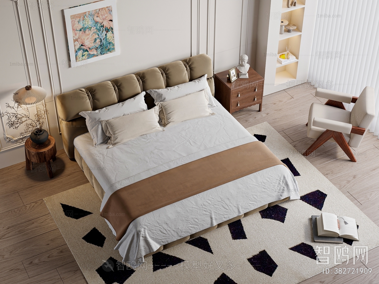 Modern French Style Double Bed