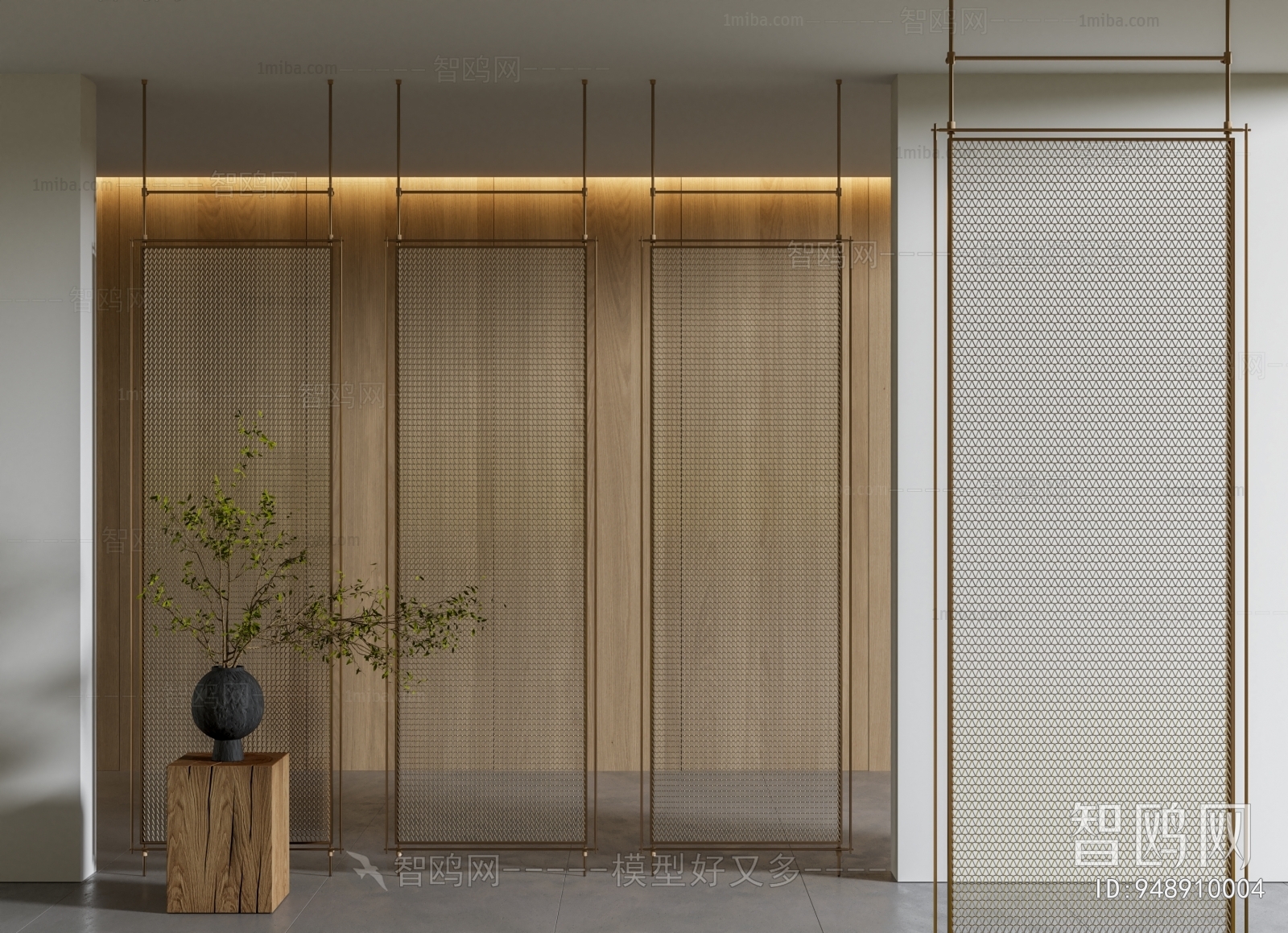 New Chinese Style Metal Screen Partition