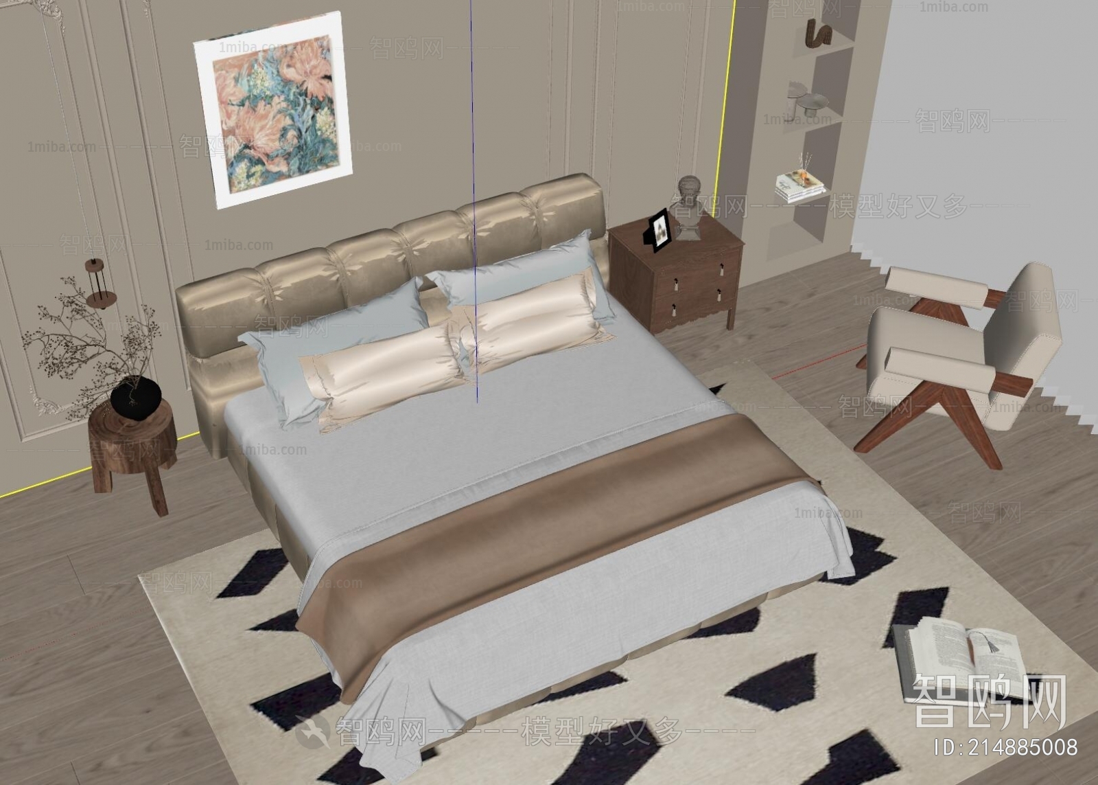 Modern French Style Double Bed