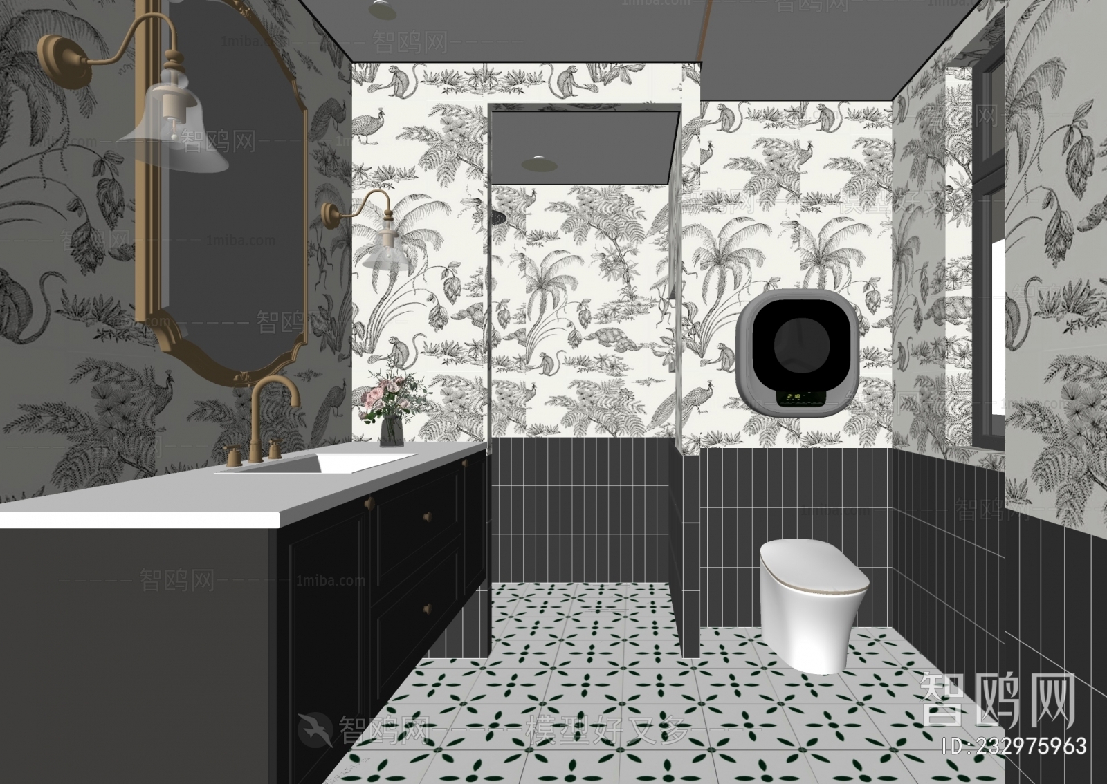 法式复古风卫生间浴室