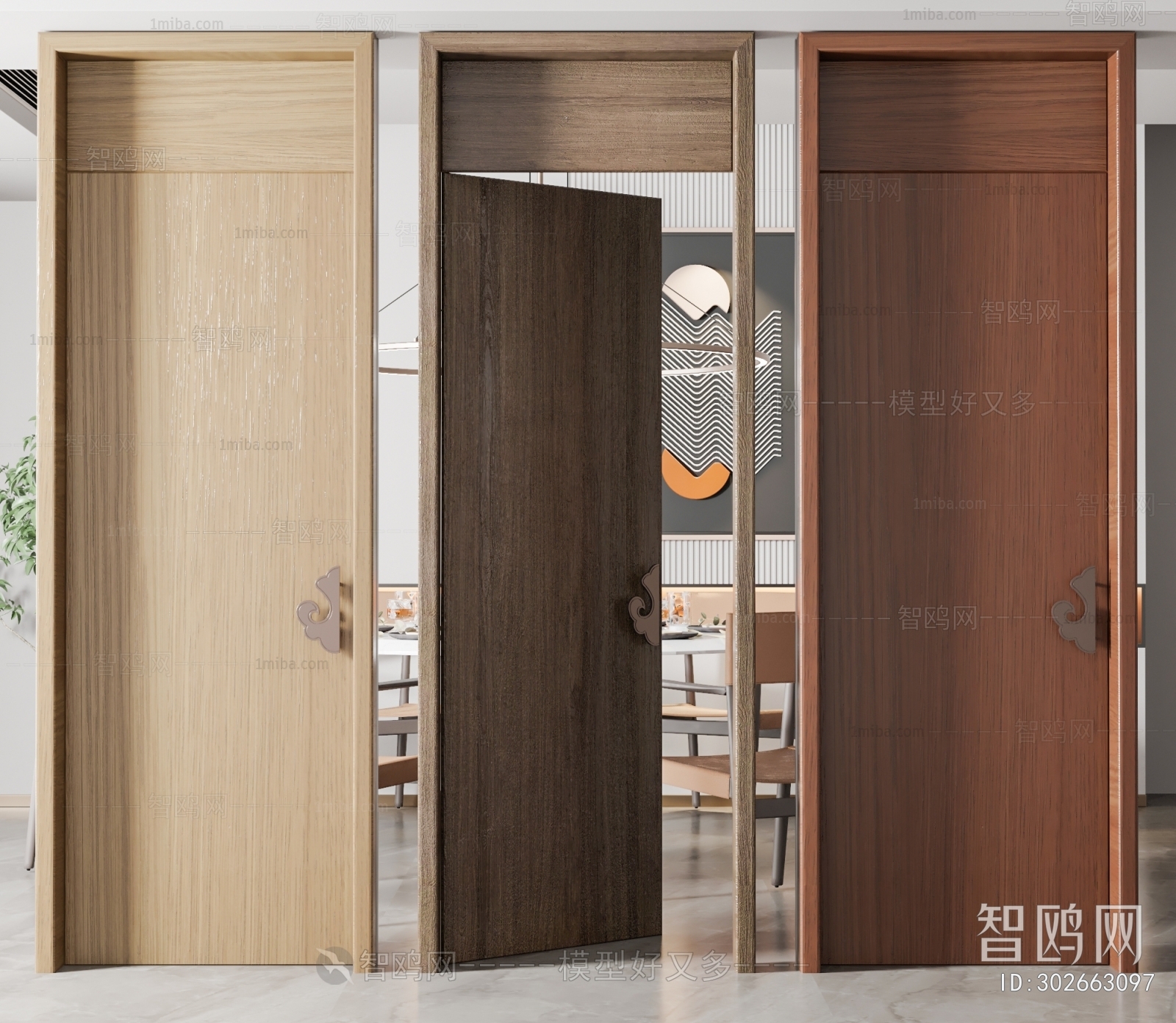 New Chinese Style Single Door