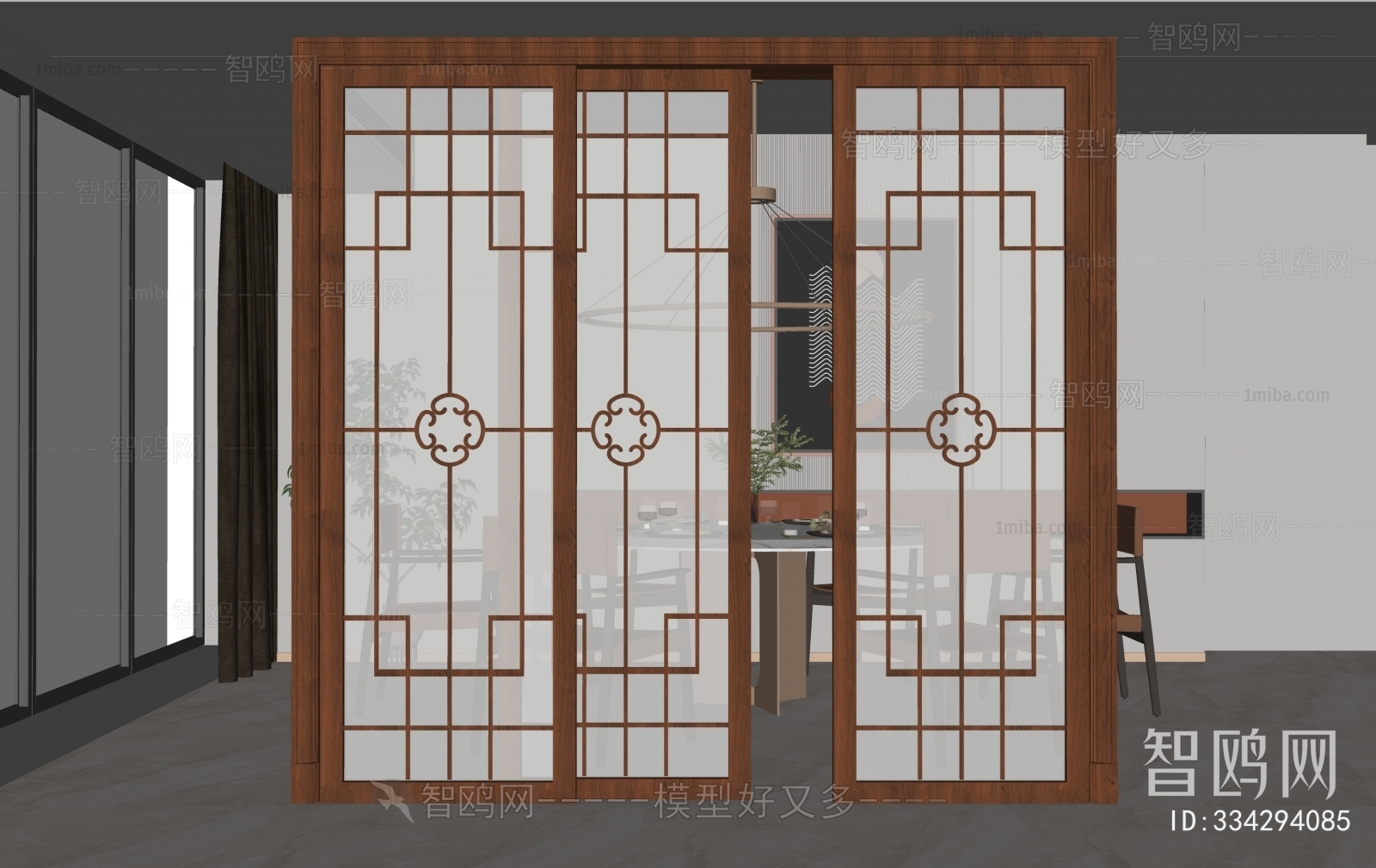 New Chinese Style Sliding Door