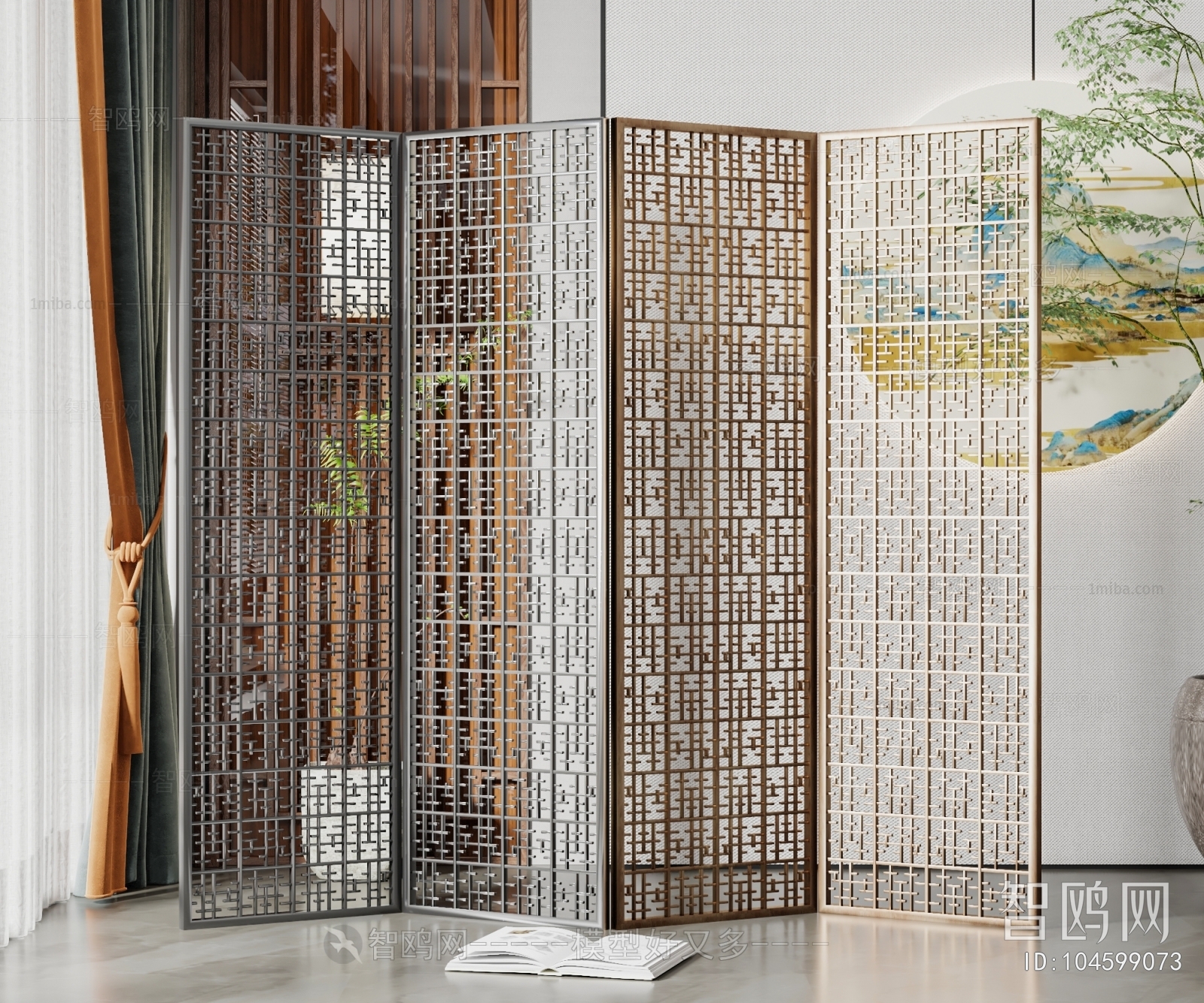 New Chinese Style Metal Screen Partition