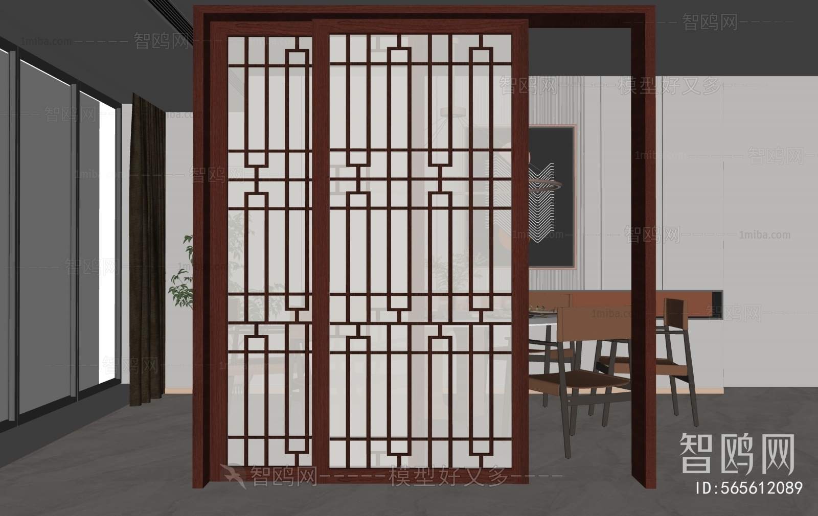 New Chinese Style Sliding Door