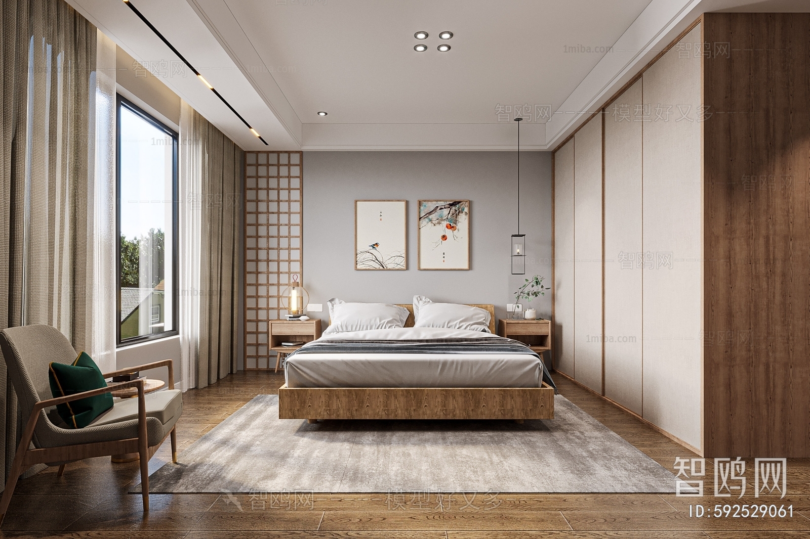 New Chinese Style Bedroom