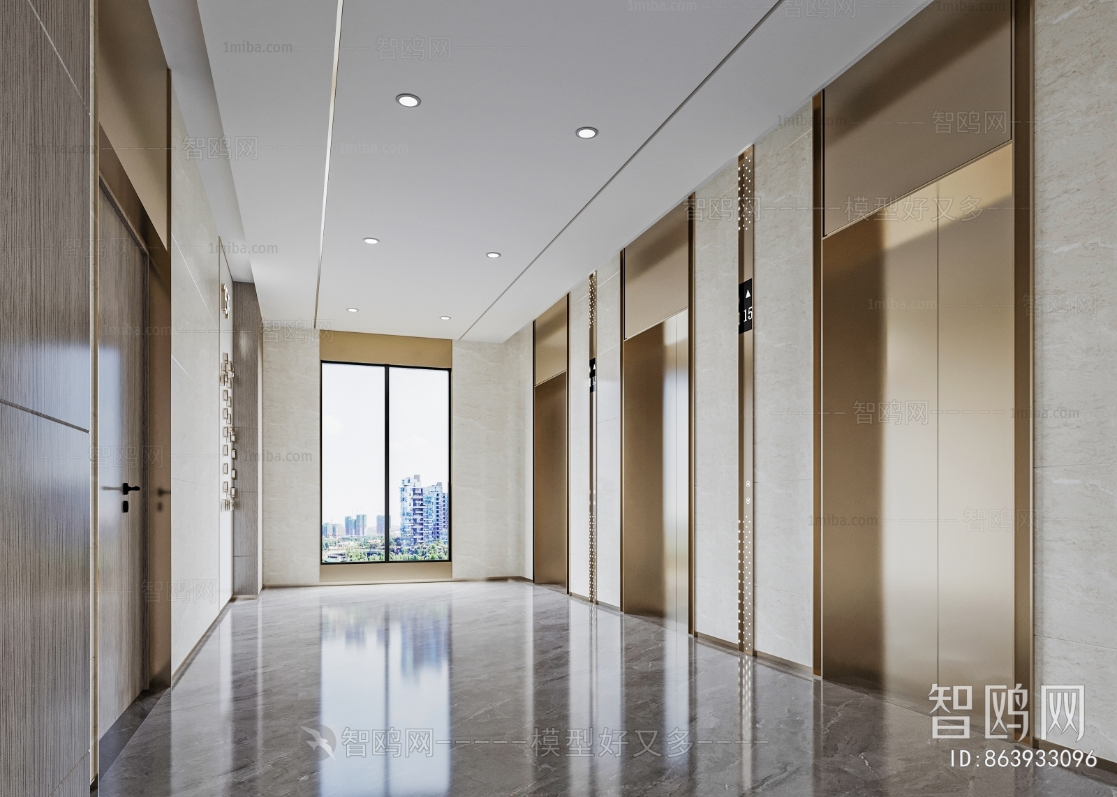 Modern Office Elevator Hall