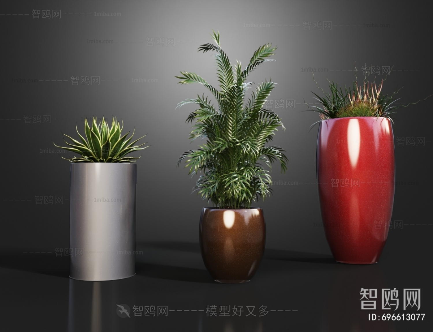 Modern Potted Green Plant