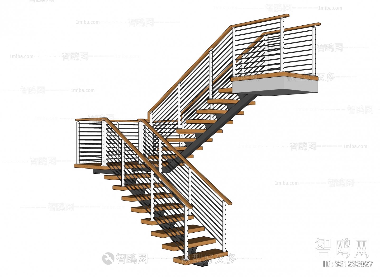 现代工业风扶手楼梯