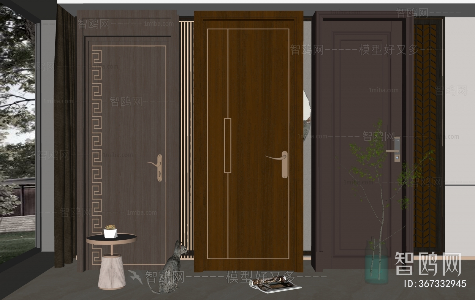 New Chinese Style Single Door