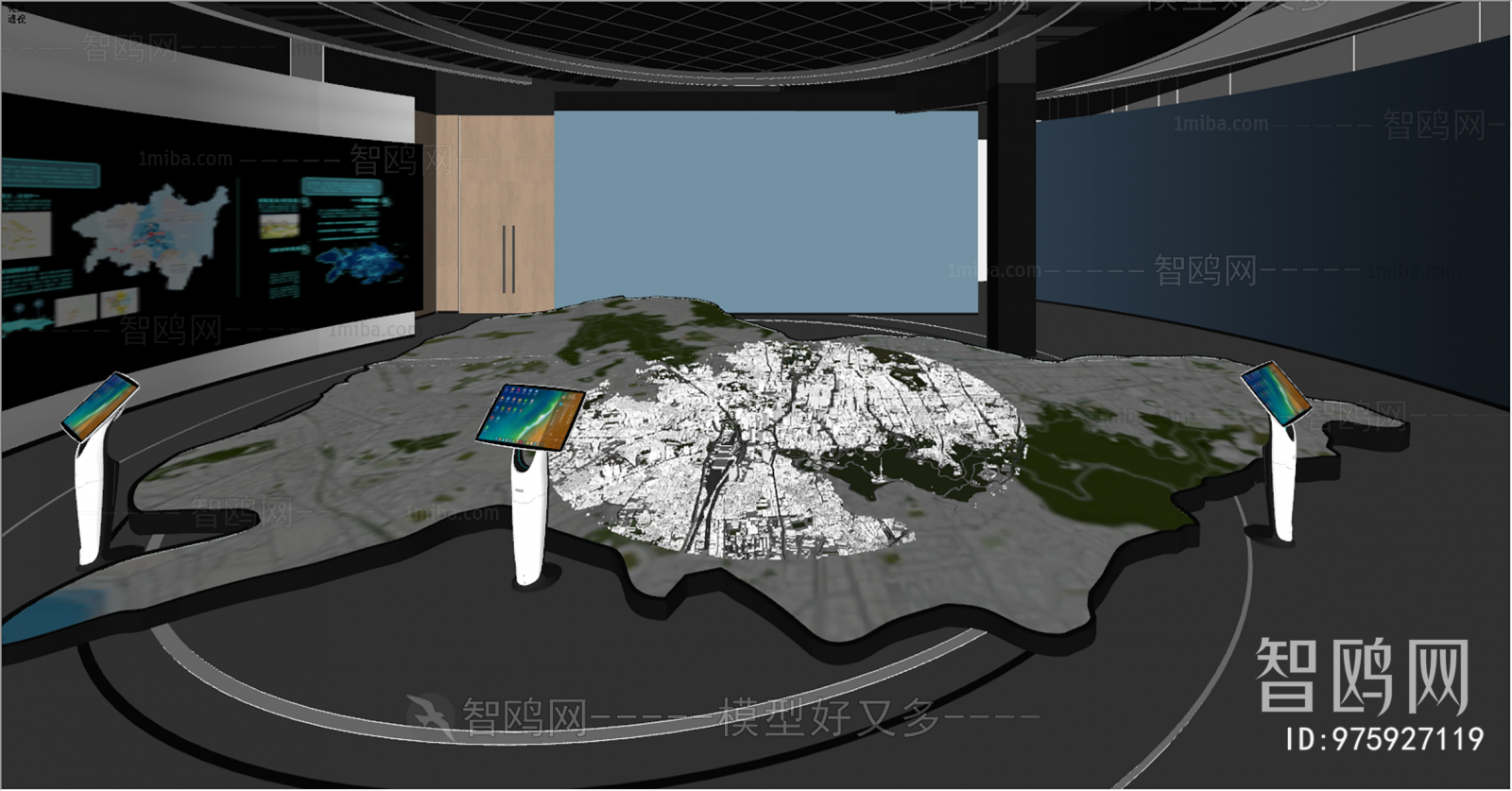 现代科技展厅3D模型下载
