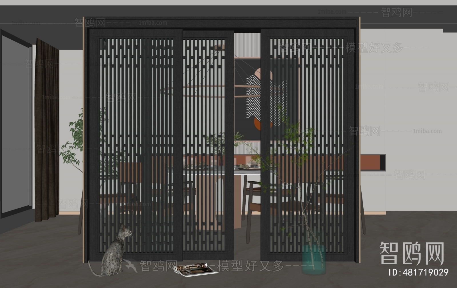 New Chinese Style Sliding Door